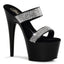 Sexy Rhinestone Double Strap Platform Stiletto Mule High Heels Shoes Pleaser Pleaser ADORE/702/2