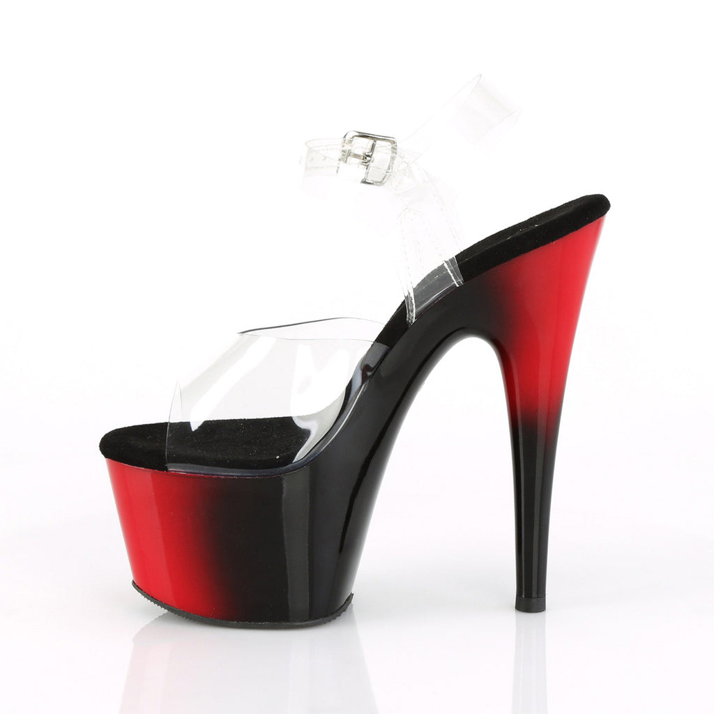 7" Heel, 2 3/4" PF Two Tone Ankle Strap Sandal Pleaser Pleaser ADORE/708BR