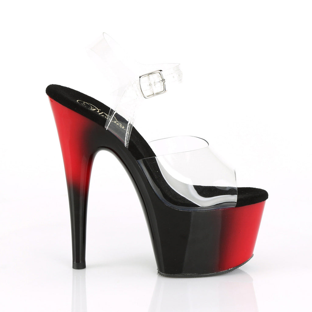 7" Heel, 2 3/4" PF Two Tone Ankle Strap Sandal Pleaser Pleaser ADORE/708BR