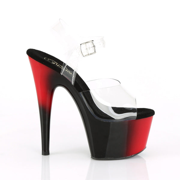 7" Heel, 2 3/4" PF Two Tone Ankle Strap Sandal Pleaser Pleaser ADORE/708BR