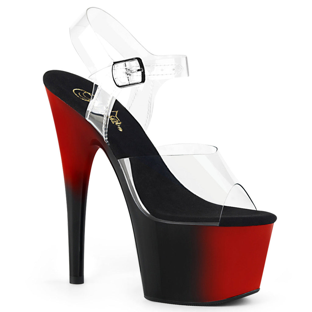 7" Heel, 2 3/4" PF Two Tone Ankle Strap Sandal Pleaser Pleaser ADORE/708BR