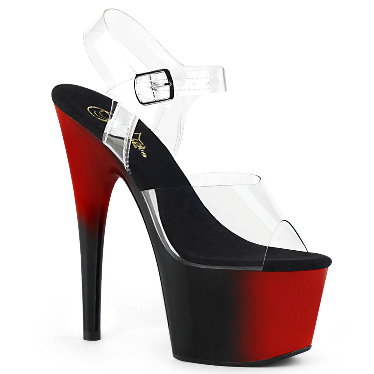 7" Heel, 2 3/4" PF Two Tone Ankle Strap Sandal Pleaser Pleaser ADORE/708BR