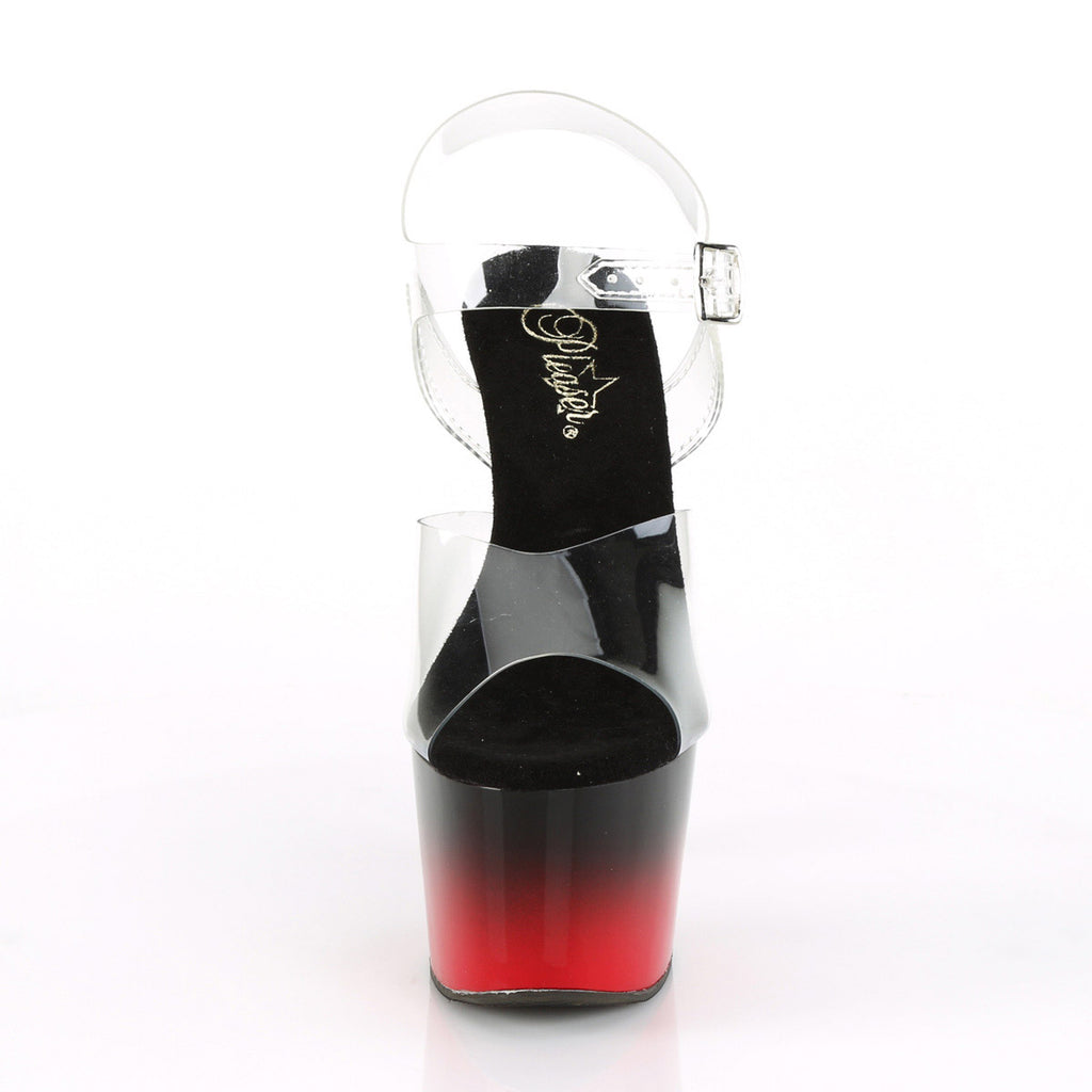 7" Heel, 2 3/4" PF Two Tone Ankle Strap Sandal Pleaser Pleaser ADORE/708BR/H