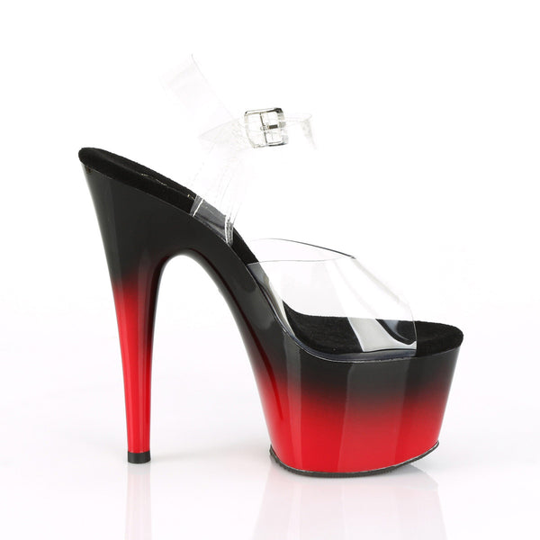 7" Heel, 2 3/4" PF Two Tone Ankle Strap Sandal Pleaser Pleaser ADORE/708BR/H