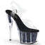 7" Heel, 2 3/4" Pf Ankle Strap Sandal W/ Glitter Inserts Pleaser Pleaser ADORE/708CG