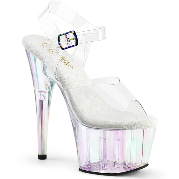 7" Heel, 2 3/4" Tinted Pf Ankle Strap Sandal Pleaser Pleaser ADORE/708HT