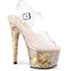 7" Heel, 2 3/4" Pf Ankle Strap Sandal Pleaser  ADO708MB/C/BH-G