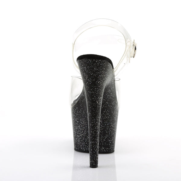 7" Heel, 2 3/4" PF Ankle Strap Sandal W/Mini Glitters Pleaser Pleaser ADORE/708MG