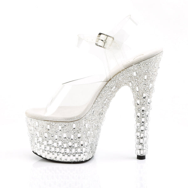 Glitter & Stone Embossed Platform Stiletto Stripper High Heels Shoes Pleaser Pleaser ADORE/708MR/5