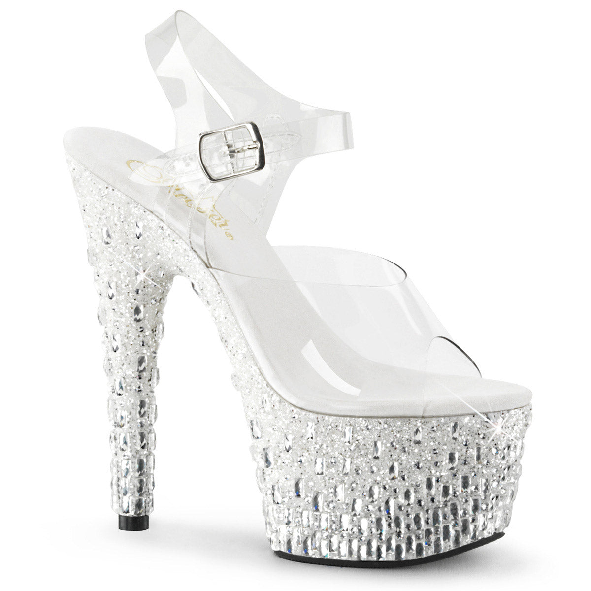 Glitter & Stone Embossed Platform Stiletto Stripper High Heels Shoes Pleaser Pleaser ADORE/708MR/5 Main image