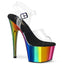 7" Heel, 2" Chrome Plated PF Ankle Strap Sandal Pleaser Pleaser ADORE/708RC