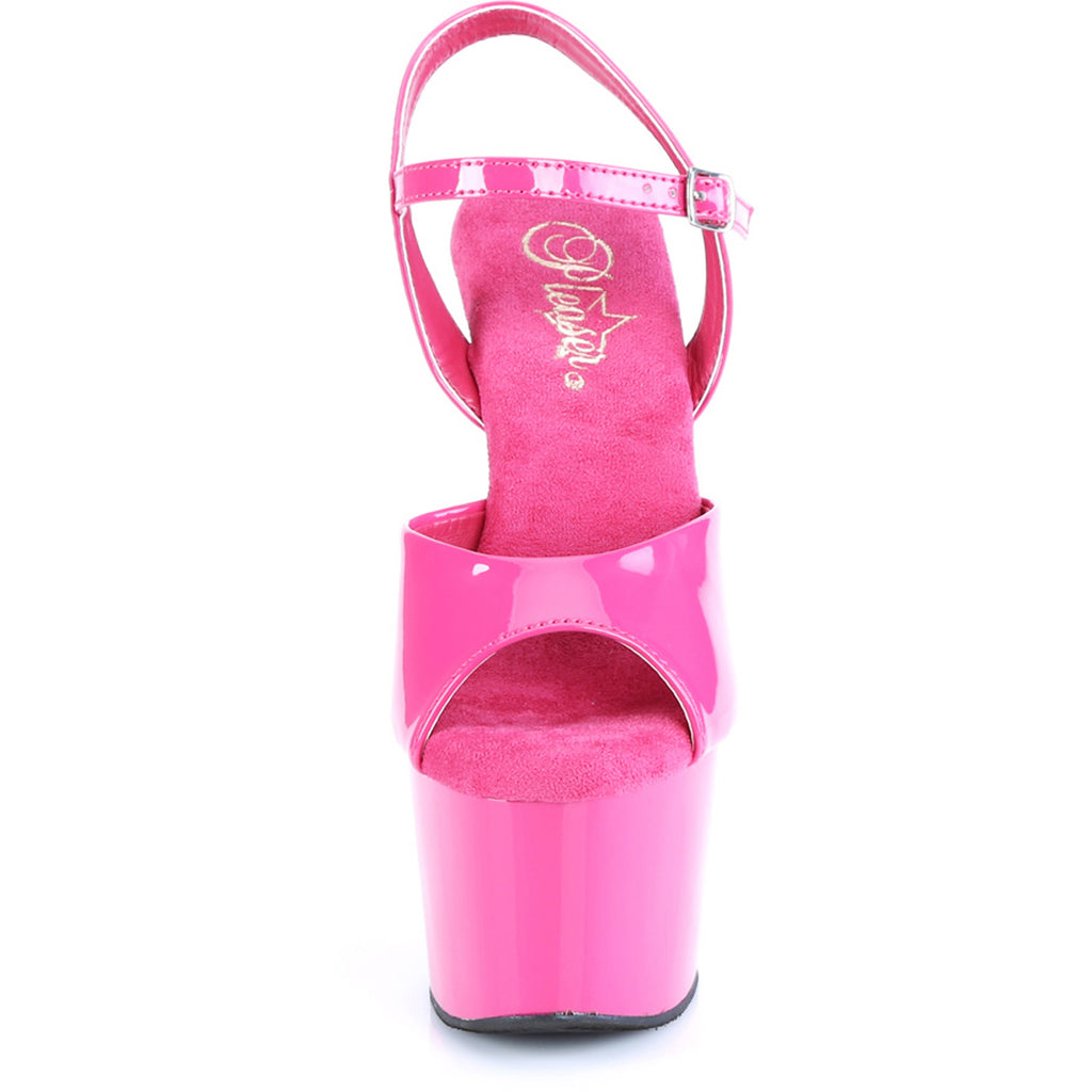 7" Heel, 2 3/4" Pf Ankle Strap Sandal Pleaser  ADO709/HP/M
