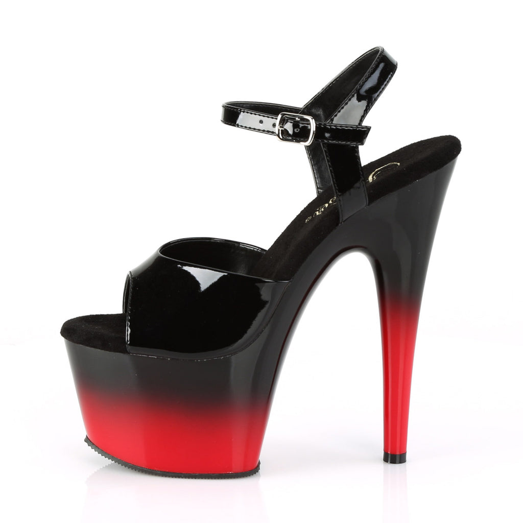 7" Heel, 2 3/4" Pf Two Tone Ankle Strap Sandal Pleaser Pleaser ADORE/709BR/H