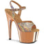 7" Heel, 2 3/4" Pf Ankle Strap Sandal Pleaser  ADO709HM/RGDMPU/ROCH