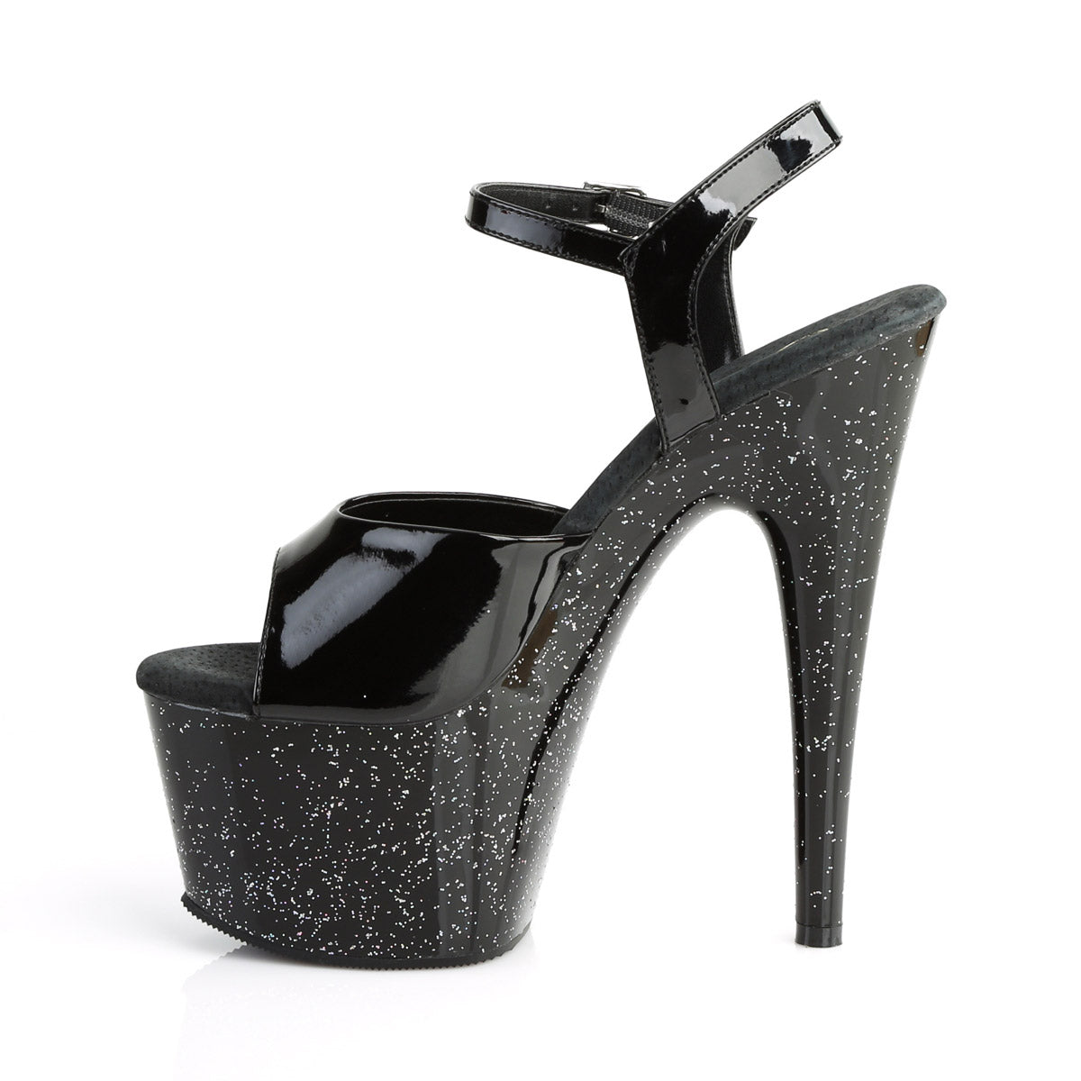 7" Heel, 2 3/4" PF Ankle Strap Sandal W/Mini Glitters Pleaser Pleaser ADORE/709MG