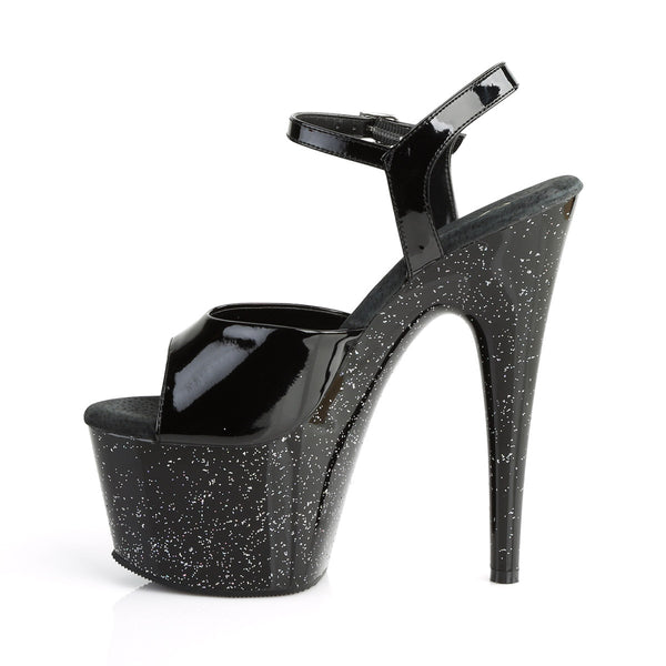 7" Heel, 2 3/4" PF Ankle Strap Sandal W/Mini Glitters Pleaser Pleaser ADORE/709MG