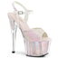 7" Heel, 2 3/4" Pf Ankle Strap Sandal W/glitter Inserts Pleaser Pleaser ADORE/710G