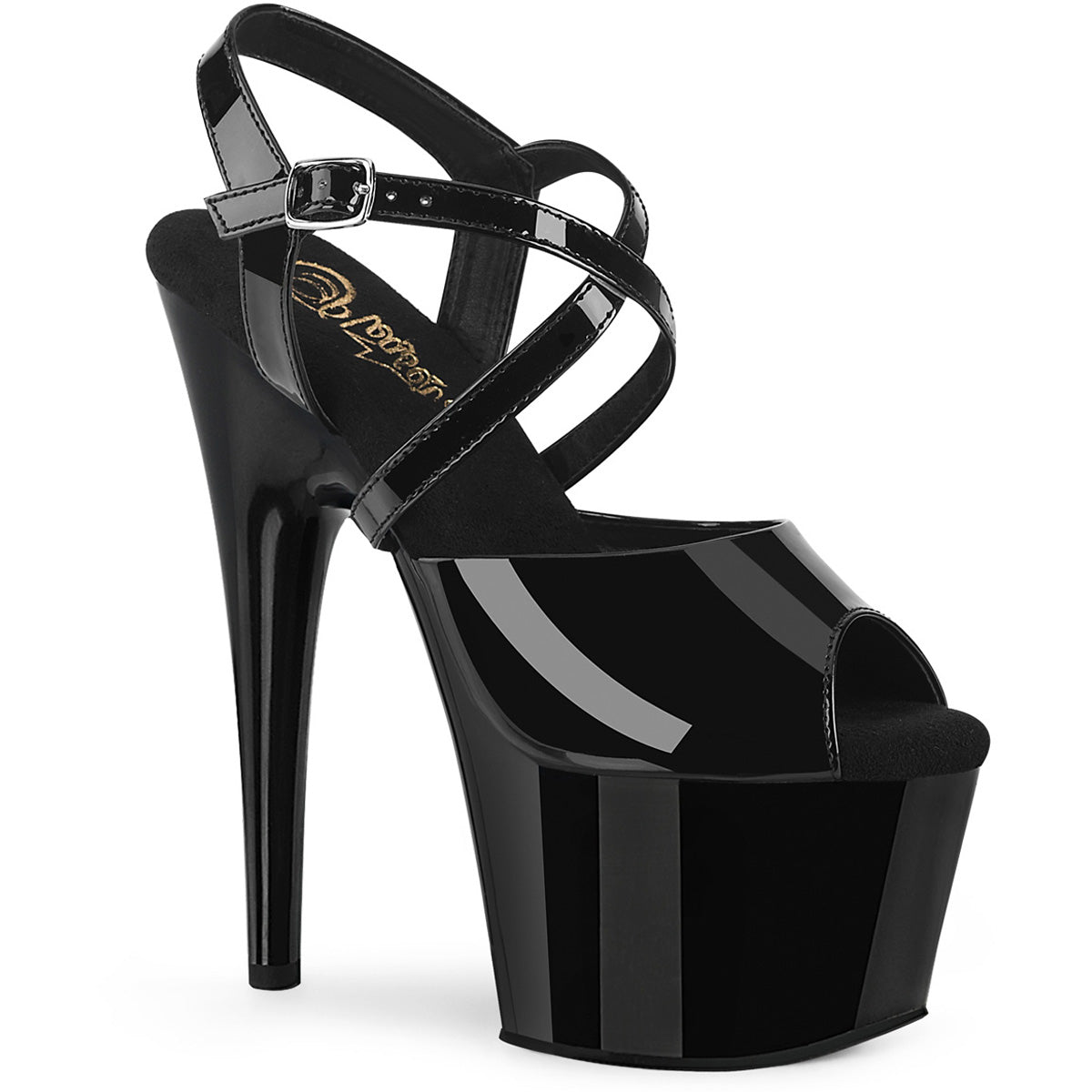 7" Heel, 2 3/4" Pf Peep Toe Criss Cross Strap Sandal Pleaser Pleaser ADORE/724