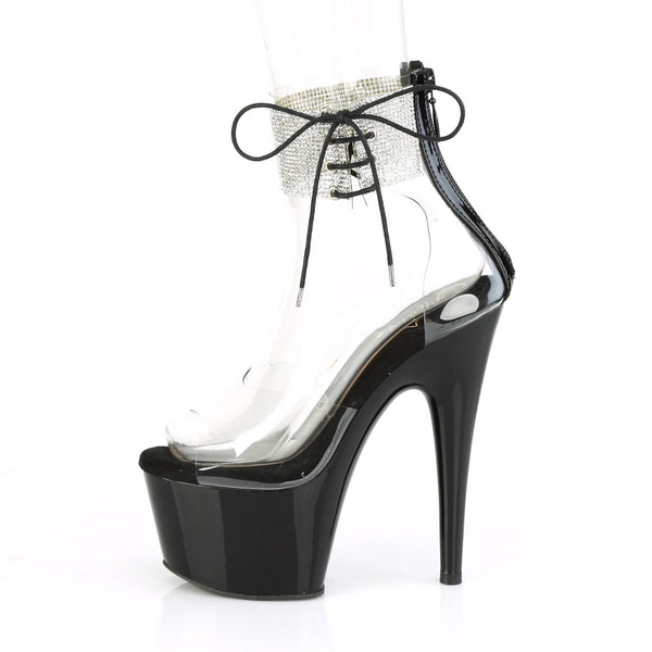 7" Heel, 2" PF Ankle Cuff Sandal w/RS, Back Zip Pleaser Pleaser ADORE/724RS