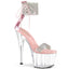 7" Heel, 2" PF Ankle Cuff Sandal w/Rhinestone, Back Zip Pleaser Pleaser ADORE/727RS