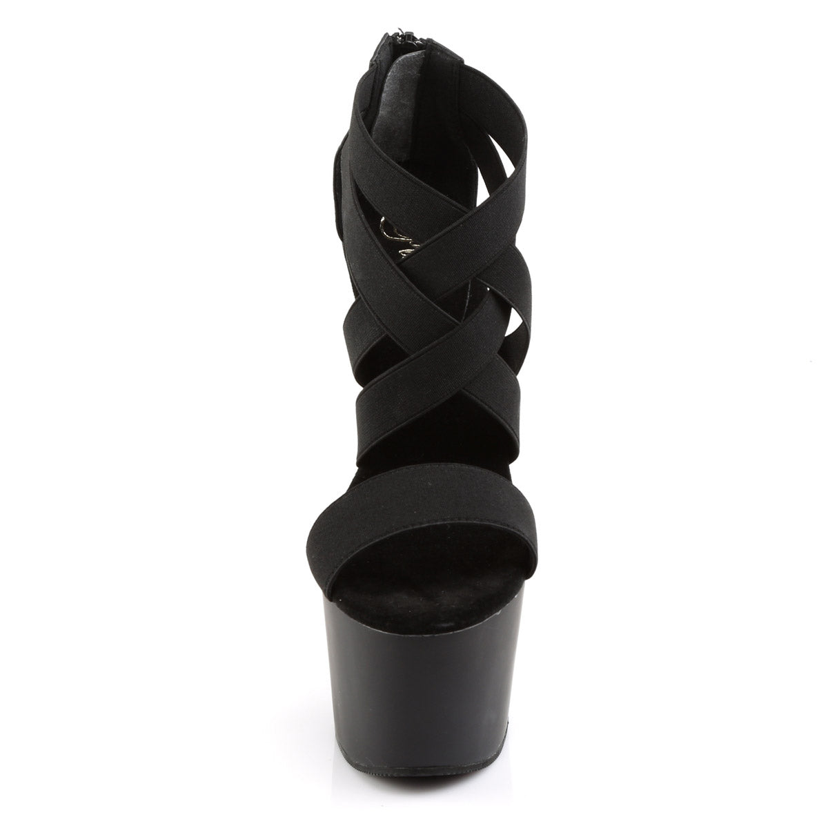 7" Heel, 2 3/4" PF Criss Cross Sandal Blk/Blk Matte Pleaser Pleaser ADORE/769