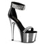 7" Heel, 2 3/4" Pf Ankle Cuff Sandal W/rs, Back Zip Pleaser Pleaser ADORE/769RS