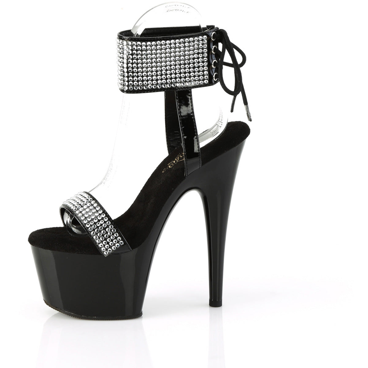 7" Heel, 2 3/4" Pf Lace-Up Back Ankle Cuff Sandal W/Rs Pleaser Pleaser ADORE/770