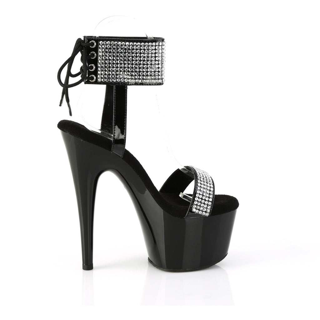 7" Heel, 2 3/4" Pf Lace-Up Back Ankle Cuff Sandal W/Rs Pleaser Pleaser ADORE/770