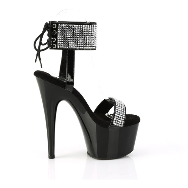 7" Heel, 2 3/4" Pf Lace-Up Back Ankle Cuff Sandal W/Rs Pleaser Pleaser ADORE/770