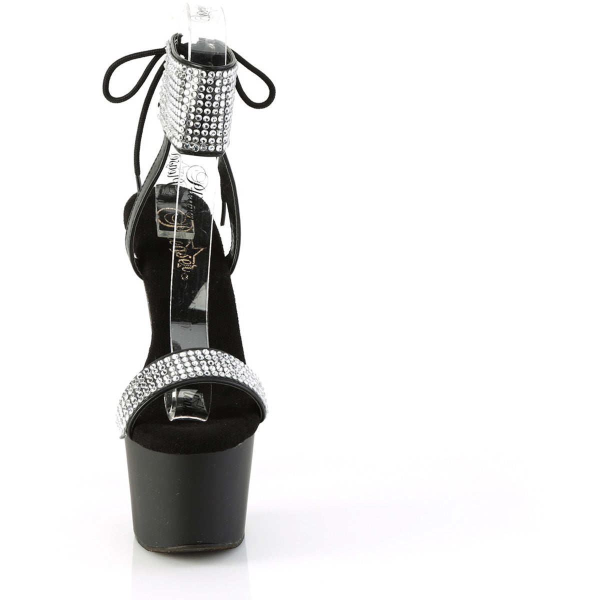 7" Heel, 2 3/4" Pf Lace-Up Back Ankle Cuff Sandal W/Rs Pleaser Pleaser ADORE/770