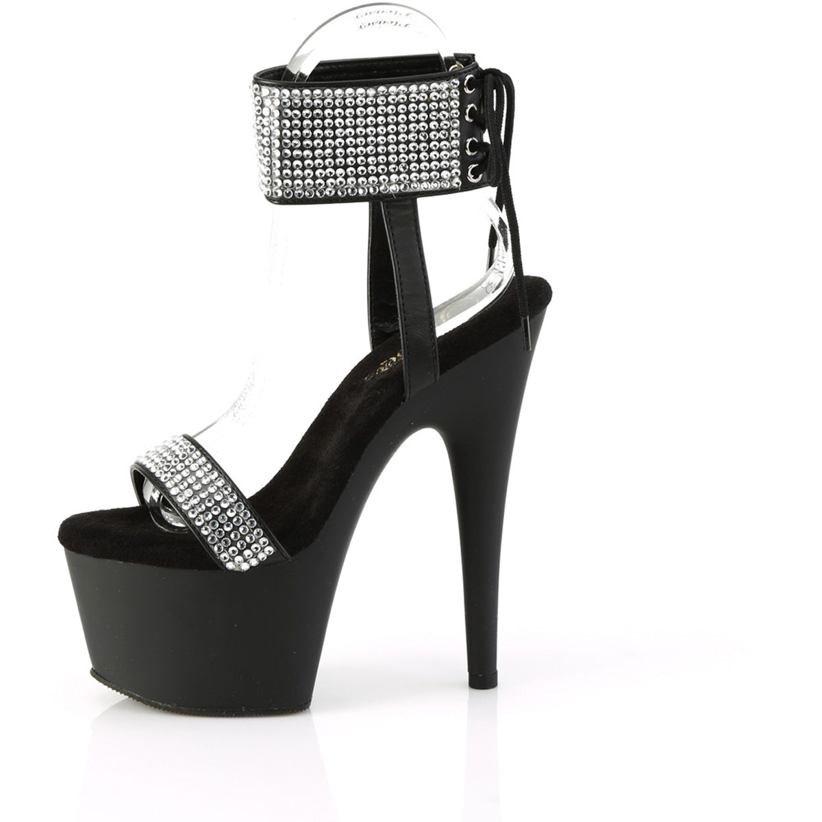 7" Heel, 2 3/4" Pf Lace-Up Back Ankle Cuff Sandal W/Rs Pleaser Pleaser ADORE/770