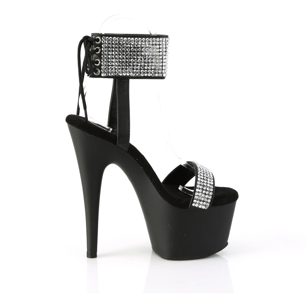 7" Heel, 2 3/4" Pf Lace-Up Back Ankle Cuff Sandal W/Rs Pleaser Pleaser ADORE/770