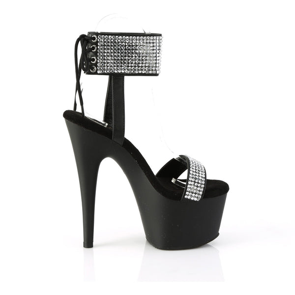 7" Heel, 2 3/4" Pf Lace-Up Back Ankle Cuff Sandal W/Rs Pleaser Pleaser ADORE/770