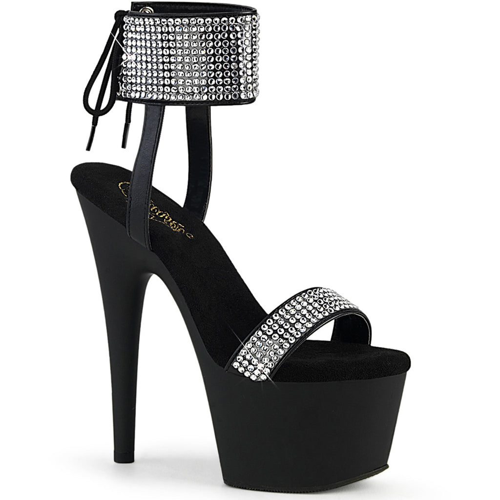 7" Heel, 2 3/4" Pf Lace-Up Back Ankle Cuff Sandal W/Rs Pleaser Pleaser ADORE/770