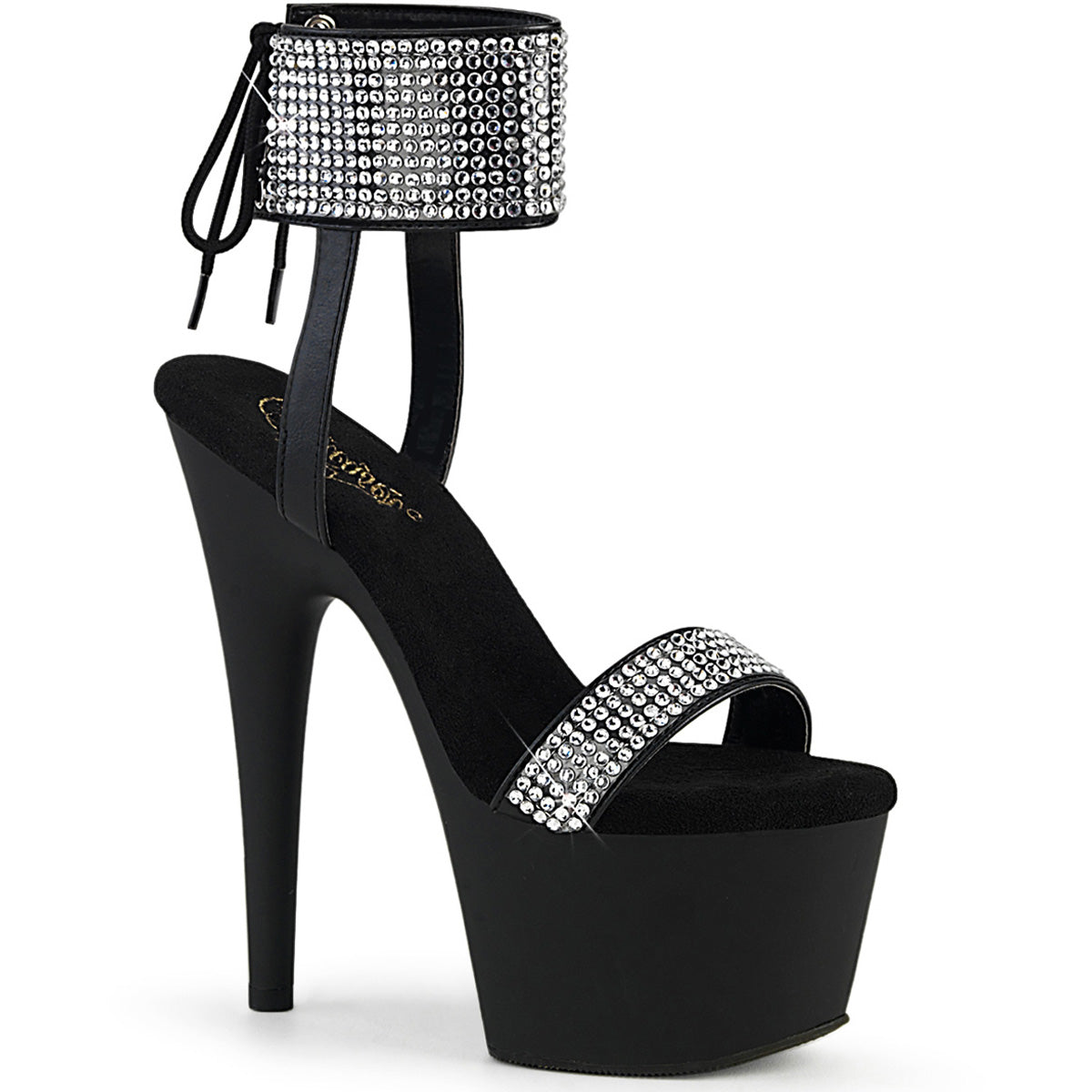7" Heel, 2 3/4" Pf Lace-Up Back Ankle Cuff Sandal W/Rs Pleaser Pleaser ADORE/770