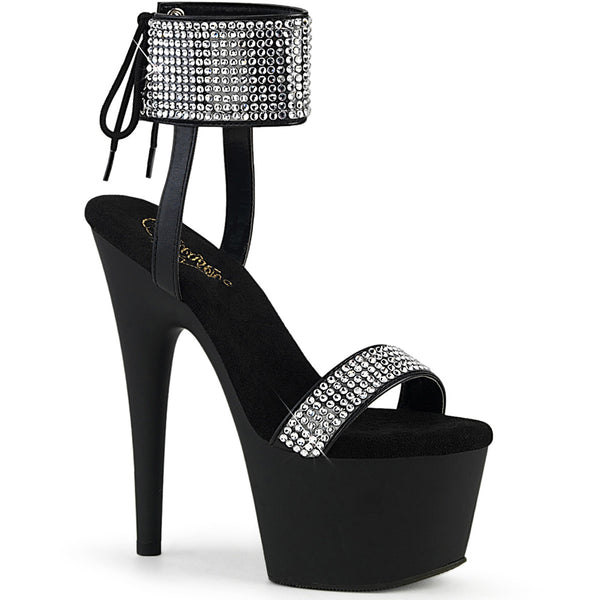 7" Heel, 2 3/4" Pf Lace-Up Back Ankle Cuff Sandal W/Rs Pleaser Pleaser ADORE/770