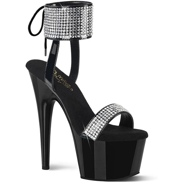 7" Heel, 2 3/4" Pf Lace-Up Back Ankle Cuff Sandal W/Rs Pleaser Pleaser ADORE/770