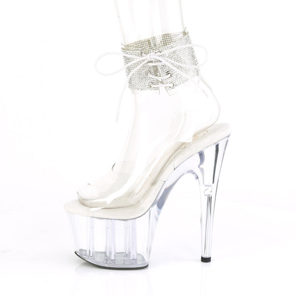 7" Heel, 2" PF Ankle Cuff Sandal w/RS Pleaser Pleaser ADORE/791/2RS