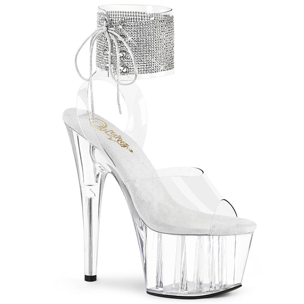 7" Heel, 2" PF Ankle Cuff Sandal w/RS Pleaser Pleaser ADORE/791/2RS