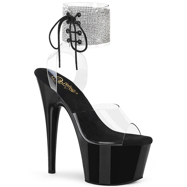 7" Heel, 2" PF Ankle Cuff Sandal w/RS Pleaser Pleaser ADORE/791/2RS