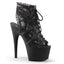 7" Heel, 2 3/4" PF Open Toe/Heel Bootie Blk Mesh Lace/Blk Matte Pleaser Pleaser ADORE/796LC