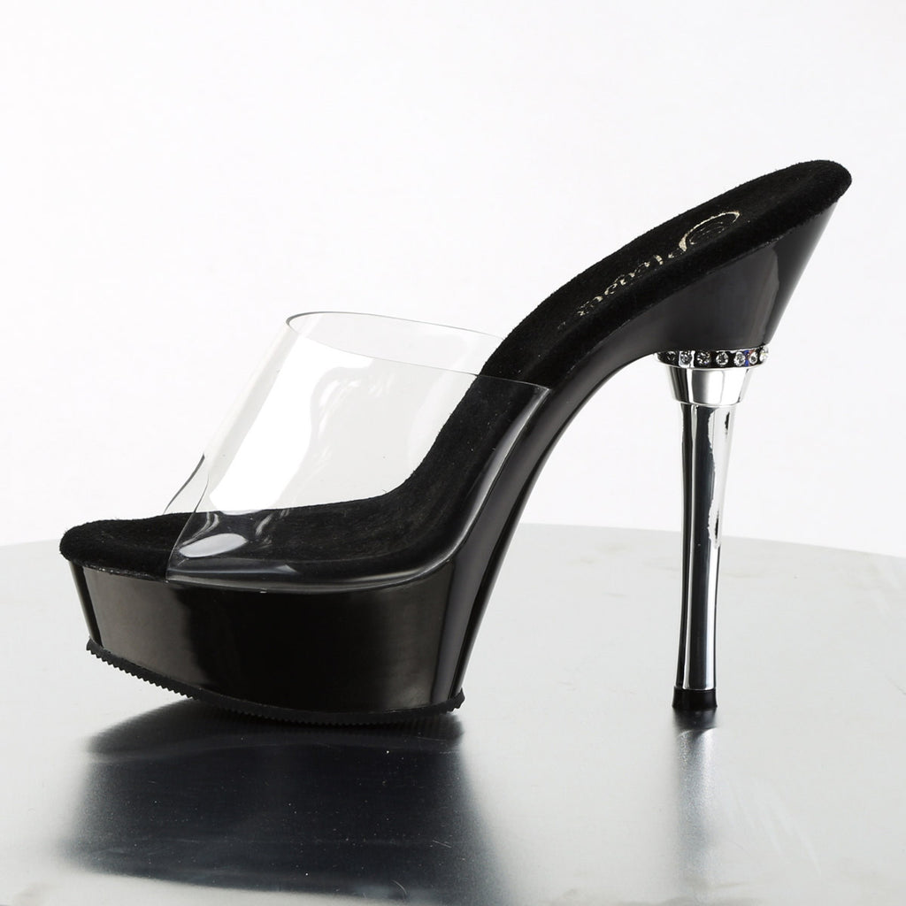 Sexy Platform Stiletto Clear Upper Sandal Mule High Heels Shoes Pleaser Pleaser ALLURE/601