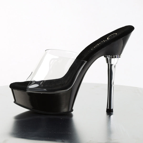 Sexy Platform Stiletto Clear Upper Sandal Mule High Heels Shoes Pleaser Pleaser ALLURE/601