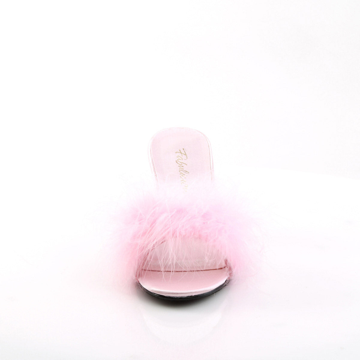 Pleaser Fabulicious Cute Fluffy Marabou Trim Upper High Heels Mule Slippers Shoes AMOUR/03 Secondary image