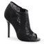 5" Heel, Open Toe Bootie W/ Lace Overlay Blk Lace-Mesh Pleaser Fabulicious AMUSE/56