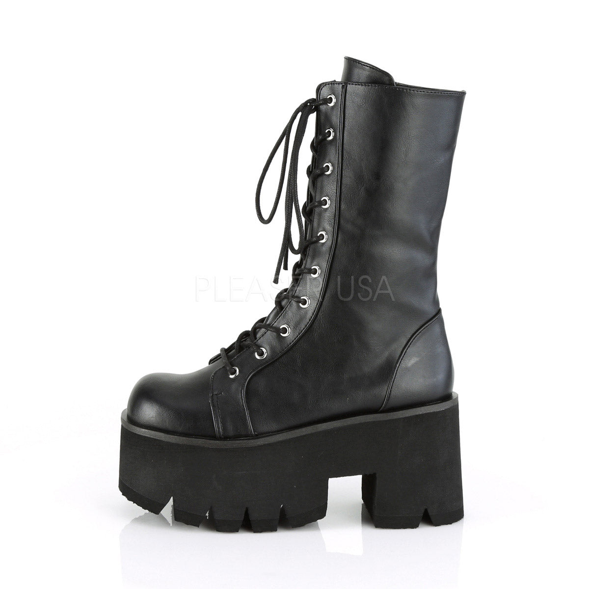 Demonia Ashes-105 Chunky Heel Mid-Calf Lace-Up Platform Boots for Women Secondary image