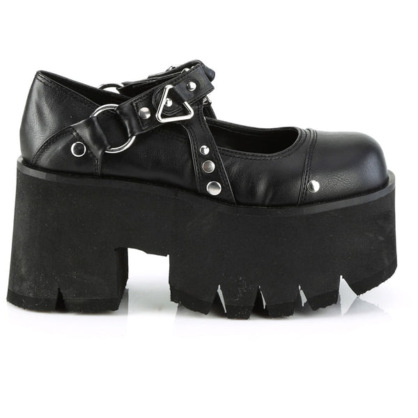 3" Chunky Heel, 2" Cut Out Pf Maryjane Pleaser Demonia ASHES/33