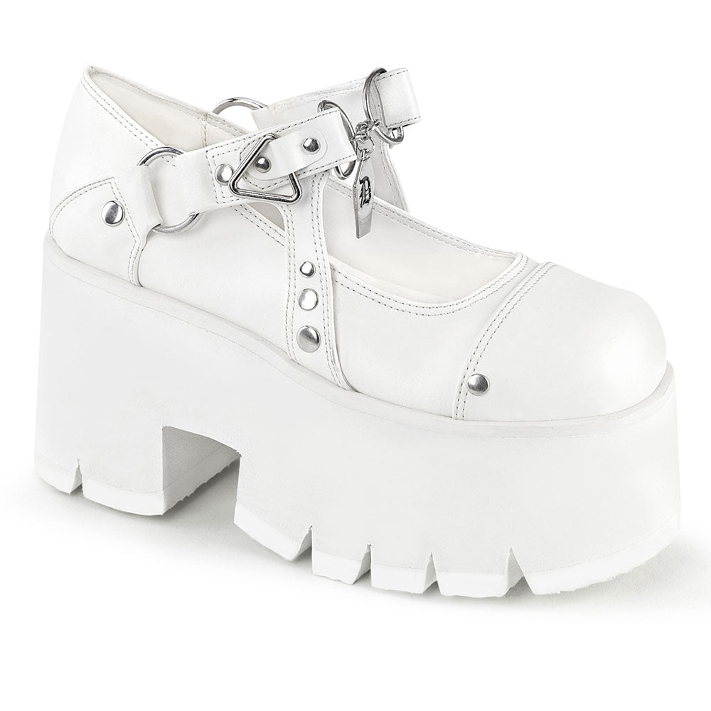 3" Chunky Heel, 2" Cut Out Pf Maryjane Pleaser Demonia ASHES/33