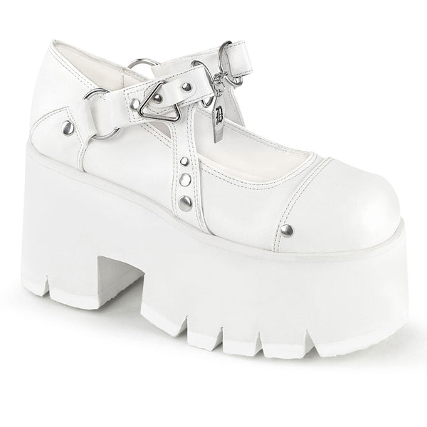 3" Chunky Heel, 2" Cut Out Pf Maryjane Pleaser Demonia ASHES/33