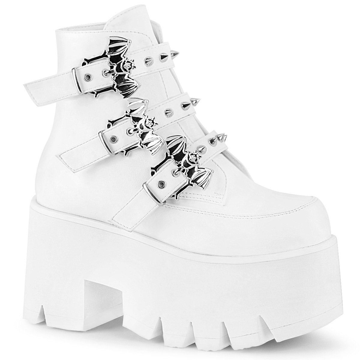 3 1/2" Chunky Heel, Cut Out Pf Ankle Boot Pleaser Demonia ASHES/55 Main image